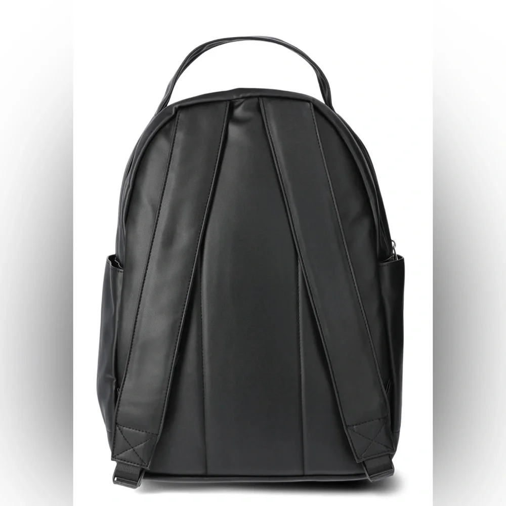 No Boundaries Black Faux Leather‎ Dome Backpack NWT Minimalist Chic